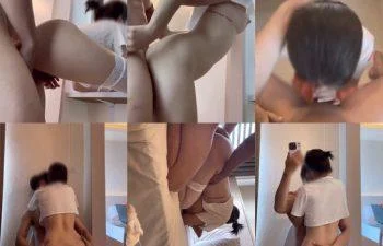 นัดวัยรุ่นชุดส้มถุงน่อง โก่งหมาขย่มยืนด๊อกกี้แตกใน