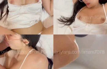 Onlyfans น้องแอมแว่นขาวเนียนนัวปลุกแตกนอก amam7078