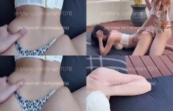 amam7078 แอมหุ่นบางชุดชั้นในขาวกางเกงลายเสือบนระเบียงโดนยืนเย็ดหีจากหลังแรง