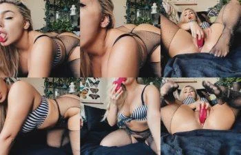 OnlyFans คลิปหลุดสาวหื่นถุงน่องตาข่าย