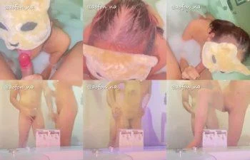 aofon_na สาวหน้ากากสัตว์อาบน้ำโชว์หุ่นโม๊กควยเสียว