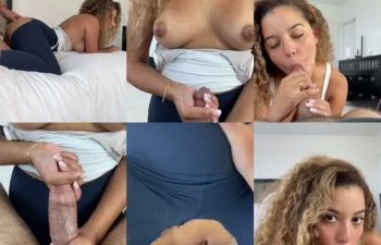 Onlyfans camilaelle สาวฝรั่งผมหยิกอมควยปากชุ่ม